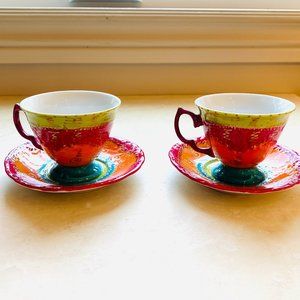 Maisons du Monde Ceramic  2-Piece Tea/Coffee/Espresso Cup Set NWOT